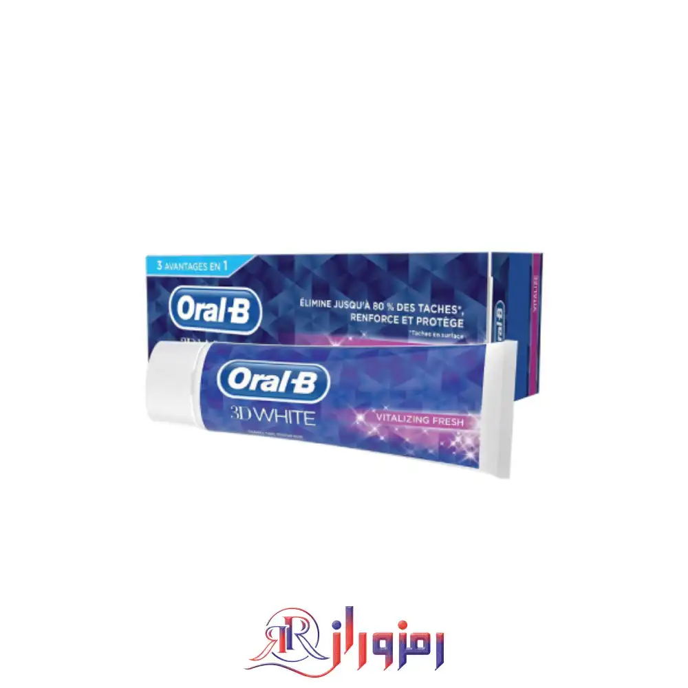 خمیر دندان اورال بی سفید کننده 3D white حجم 75 میل،خرید و قیمت خمیر دندان اورال بی سفید کننده 3D white حجم 75 میل